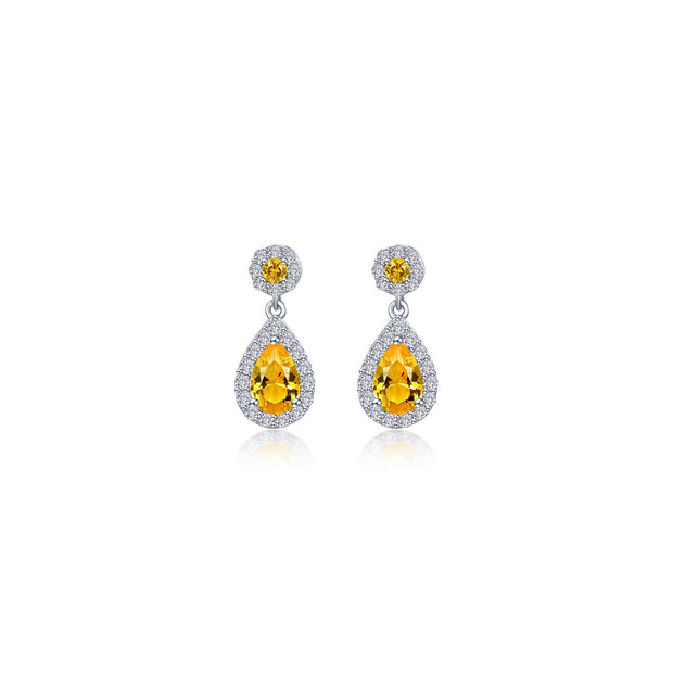 Oval Halo Drop Earrings