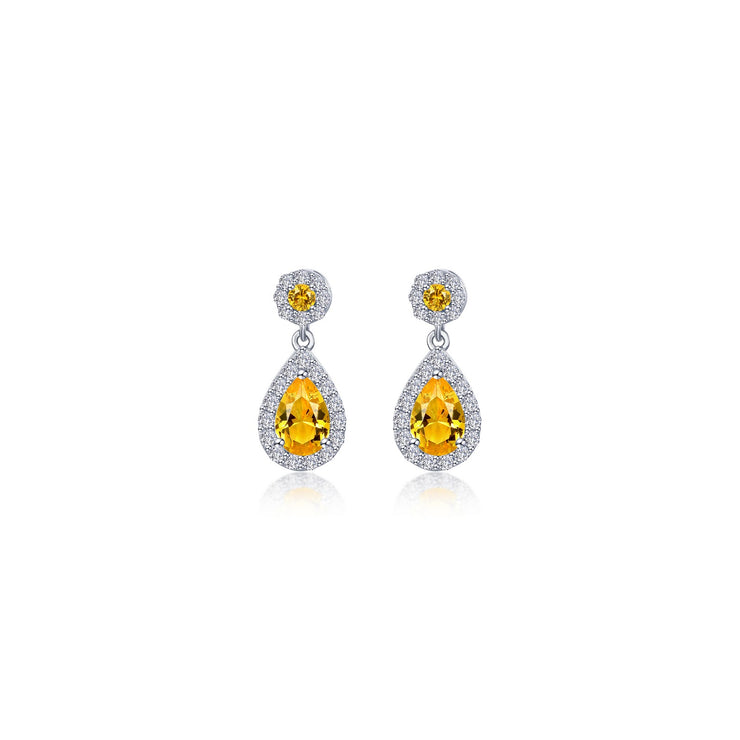 Oval Halo Drop Earrings