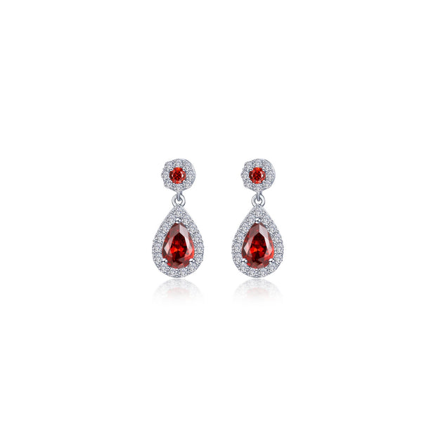 Oval Halo Drop Earrings