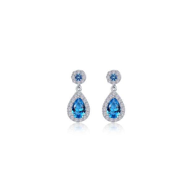 Oval Halo Drop Earrings