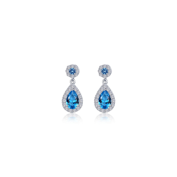 Oval Halo Drop Earrings