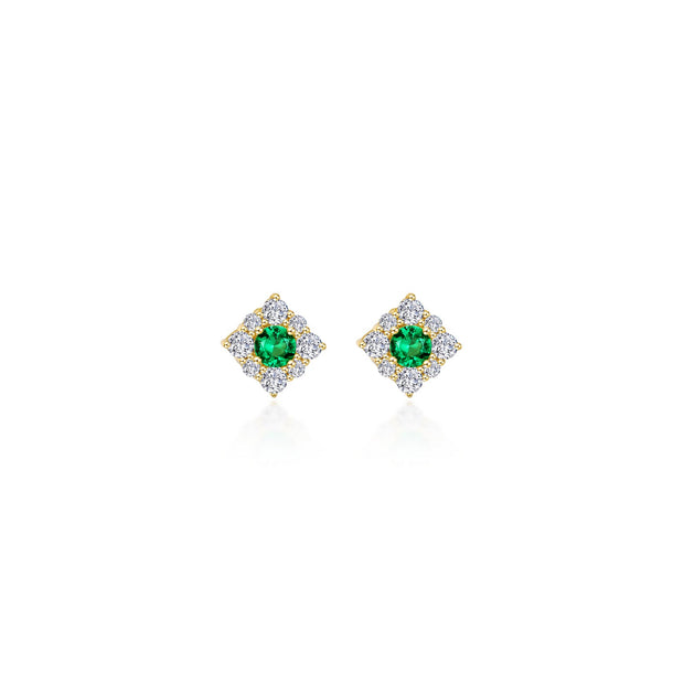 0.54 CTW Halo Stud Earrings