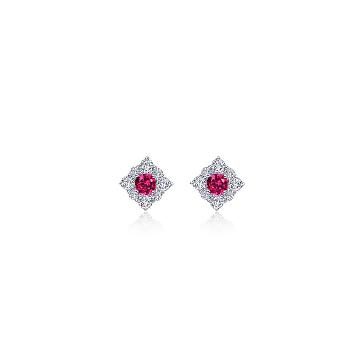 0.54 CTW Halo Stud Earrings