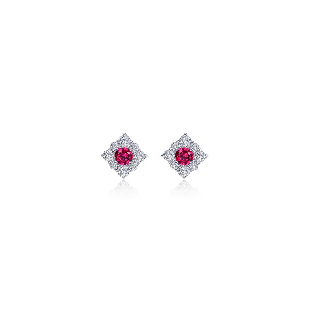 0.54 CTW Halo Stud Earrings