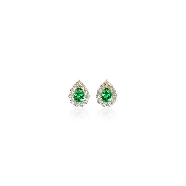 0.72 CTW Pear-shaped Halo Stud Earrings