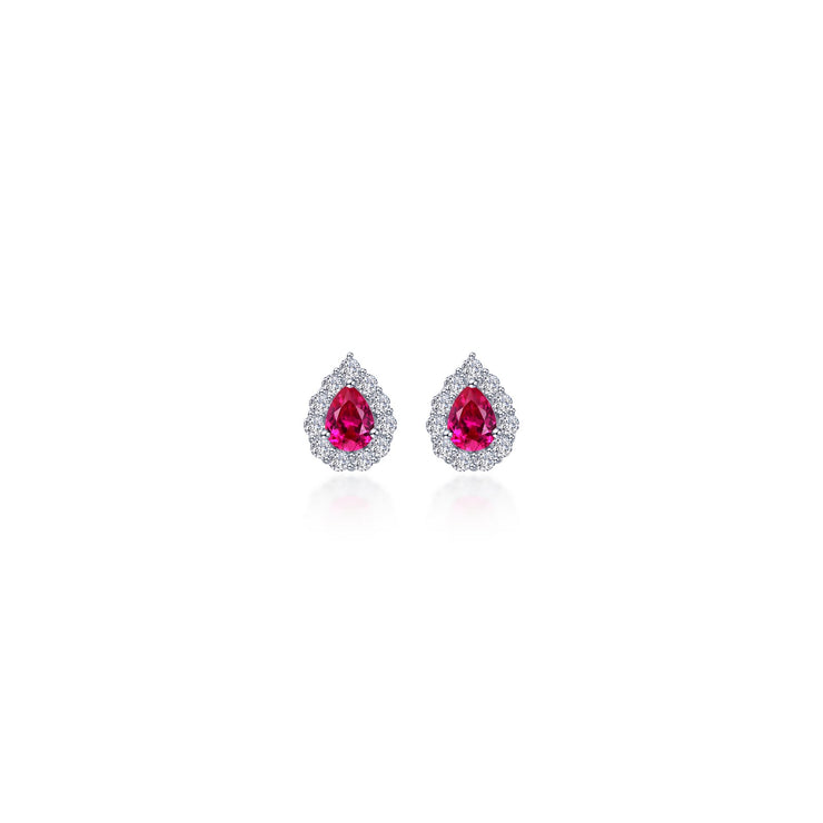 0.72 CTW Pear-shaped Halo Stud Earrings