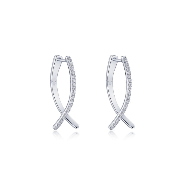 Crossover Oval Hoop Earrings