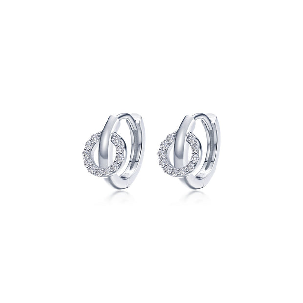 Interlocking Hoop Huggie Earrings