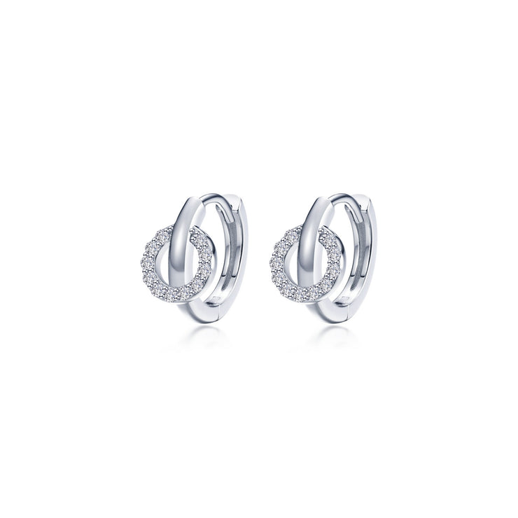 Interlocking Hoop Huggie Earrings