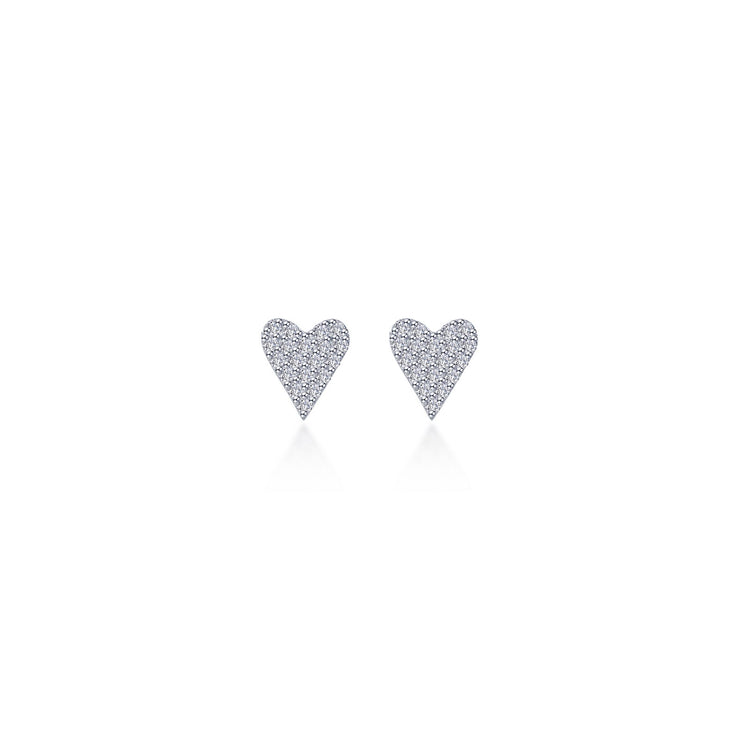 Pave Heart Stud Earrings