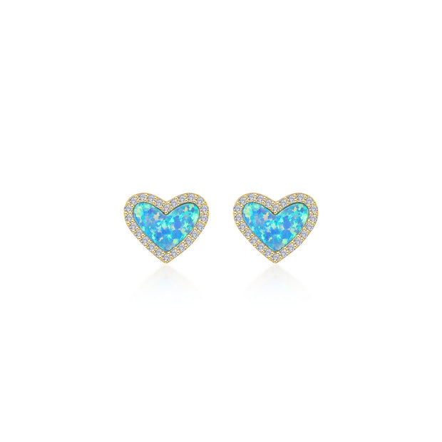 Halo Heart Stud Earrings