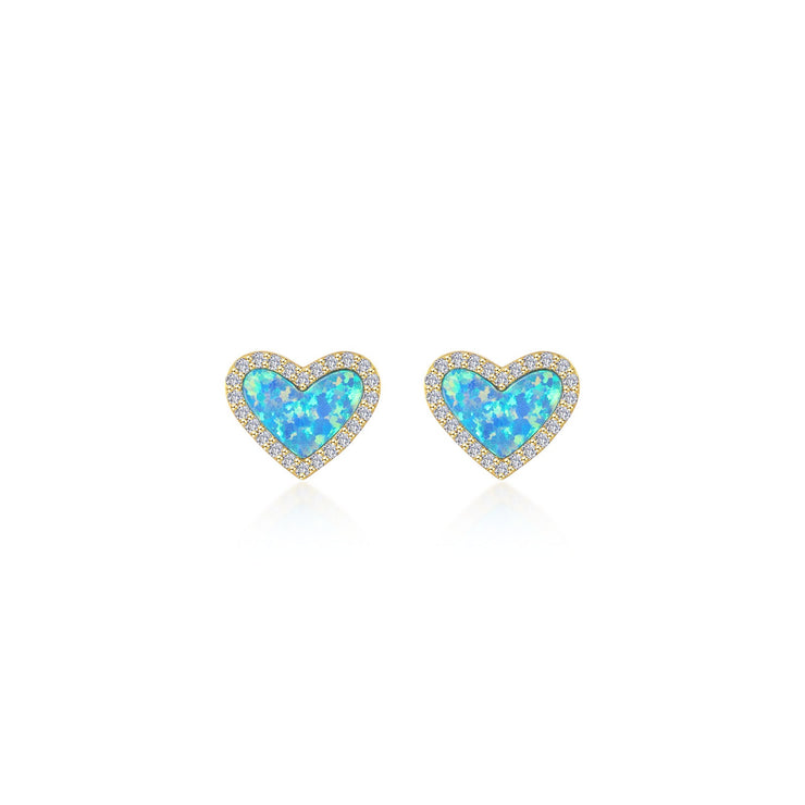 Halo Heart Stud Earrings