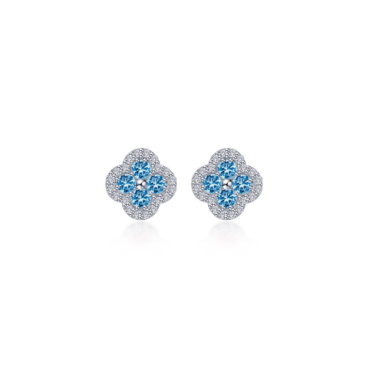 0.8 CTW Halo Stud Earrings