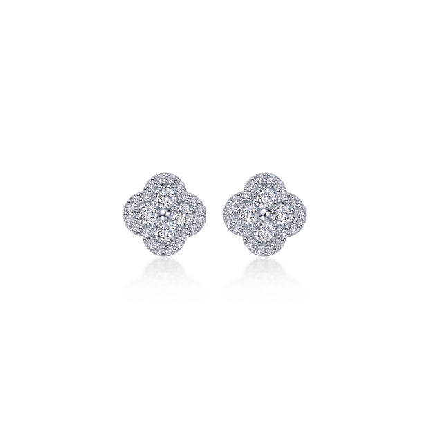 0.8 CTW Halo Stud Earrings