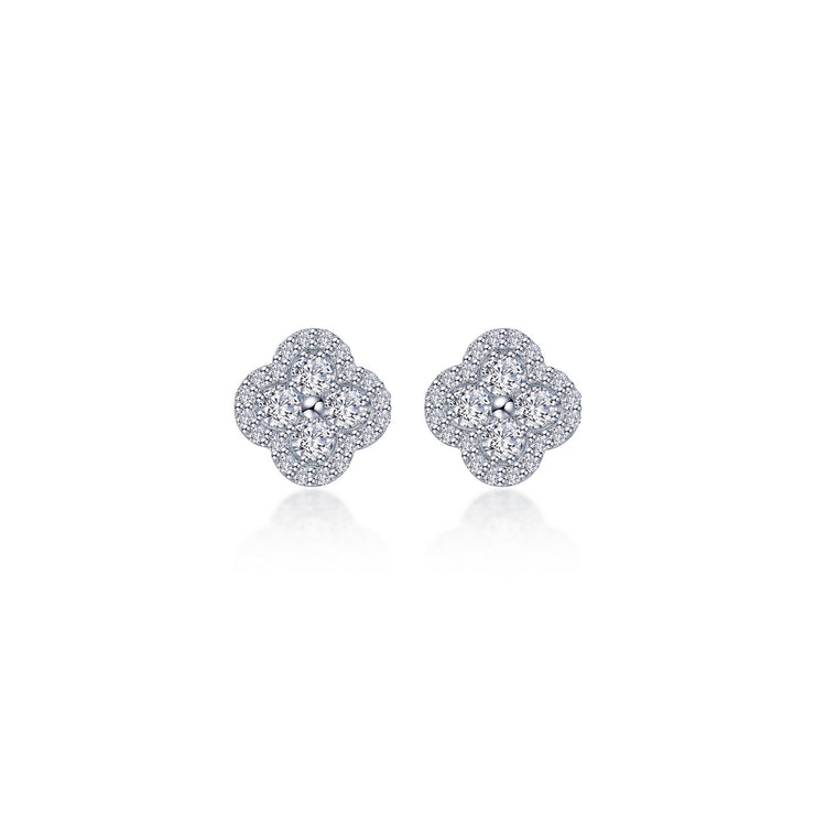 0.8 CTW Halo Stud Earrings