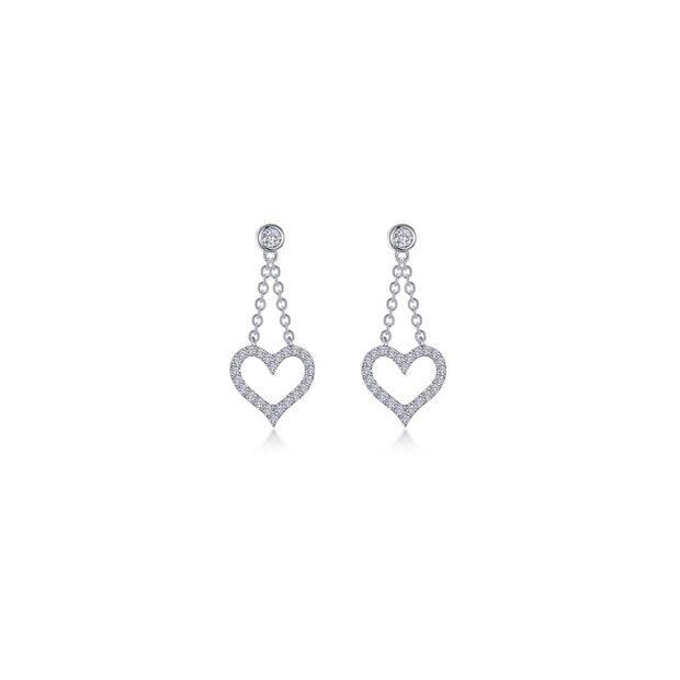 Cut-out Heart Dangle Earrings