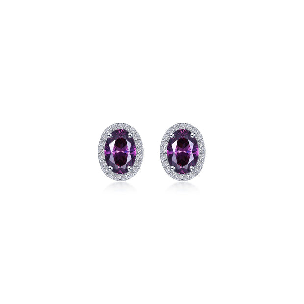 2.96 CTW Oval Halo Stud Earrings