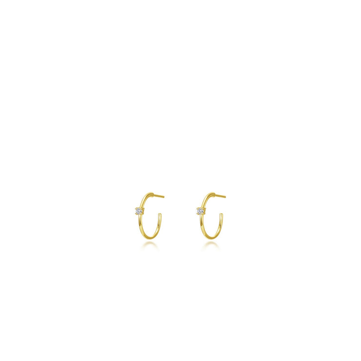 10mm High Polised Hoop Earrings