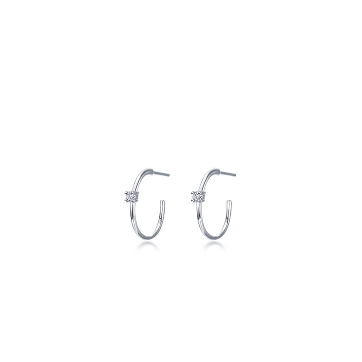 15mm High Polised Hoop Earrings