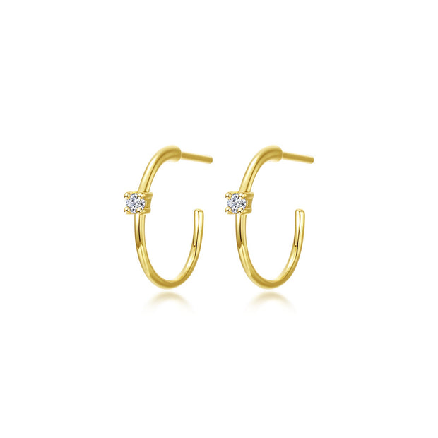 25mm High Polised Hoop Earrings