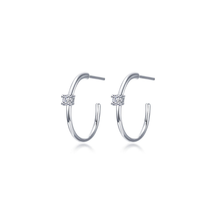 25mm High Polised Hoop Earrings