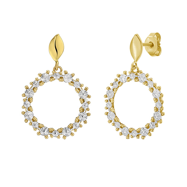 14K DiamonOro Circle Earrings