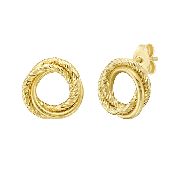 14K Interlocking DC Trinity Studs