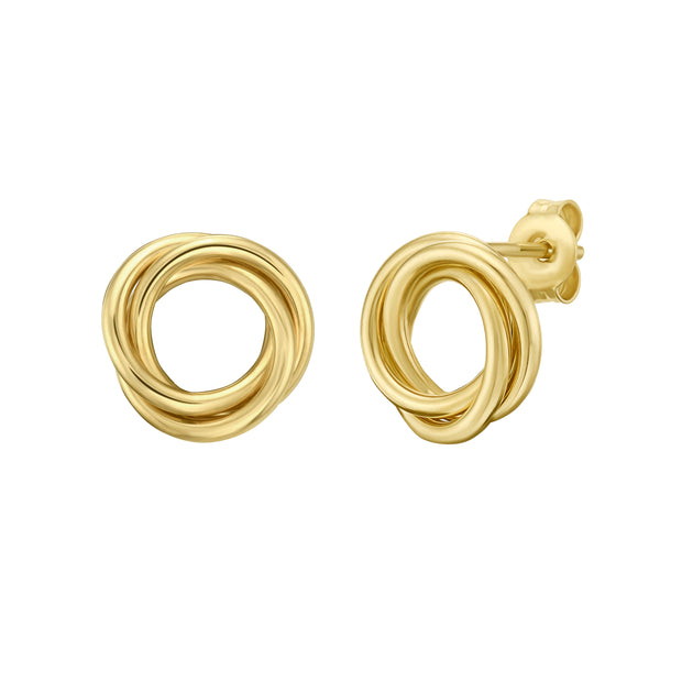 14K Interlocking Trinity Studs