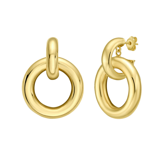 14K Round Linked Hoops