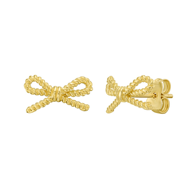 14K Rope Bow Earrings