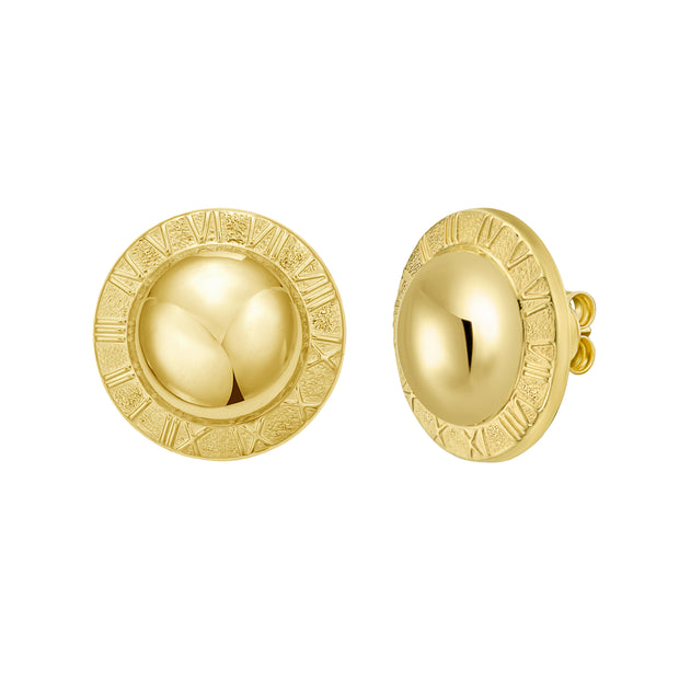 14K Roman Numeral Button Studs