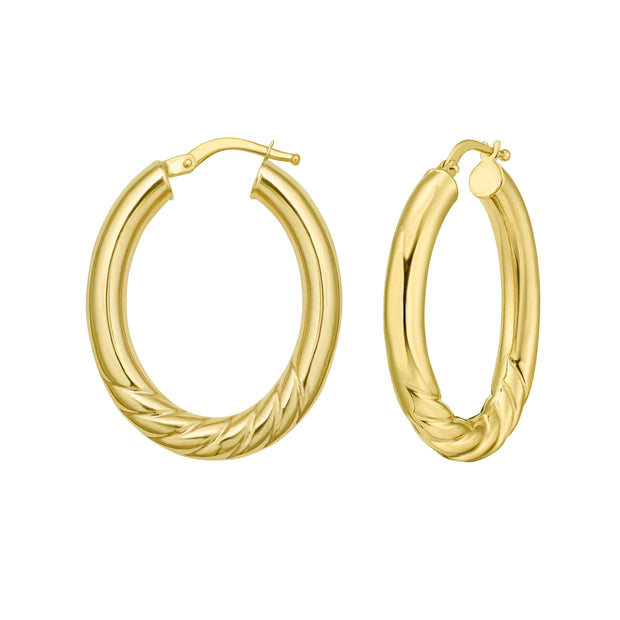 14K Twisted Medium Hoops