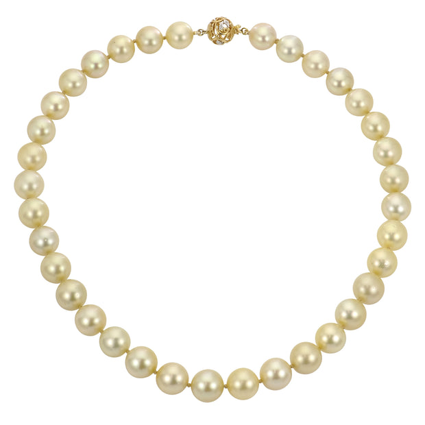 14KT Yellow Gold Golden South Sea Pearl Necklace