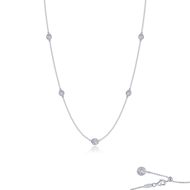 Bezel-set Station Necklace