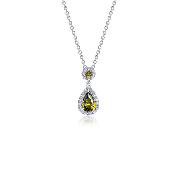 Pear Shape Halo Necklace