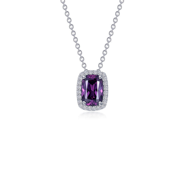 4.26 CTW Halo Cushion-Cut Necklace