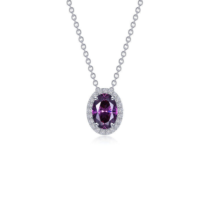 2.56 CTW Oval Halo Necklace