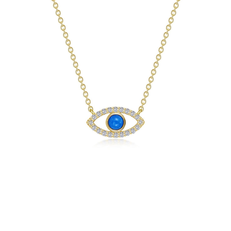 Reconstituted Turquoise Evil Eye Necklace