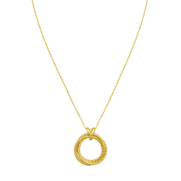 14K Interlocking DC Trinity Necklace