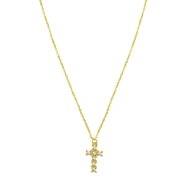 14K DiamonOro Cross Necklace