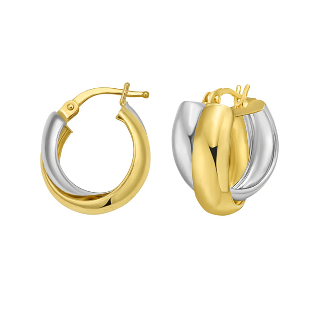 14K Interlocking Trinity Hoops