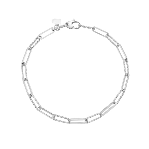 14K Mini Diamante Paperclip Chain