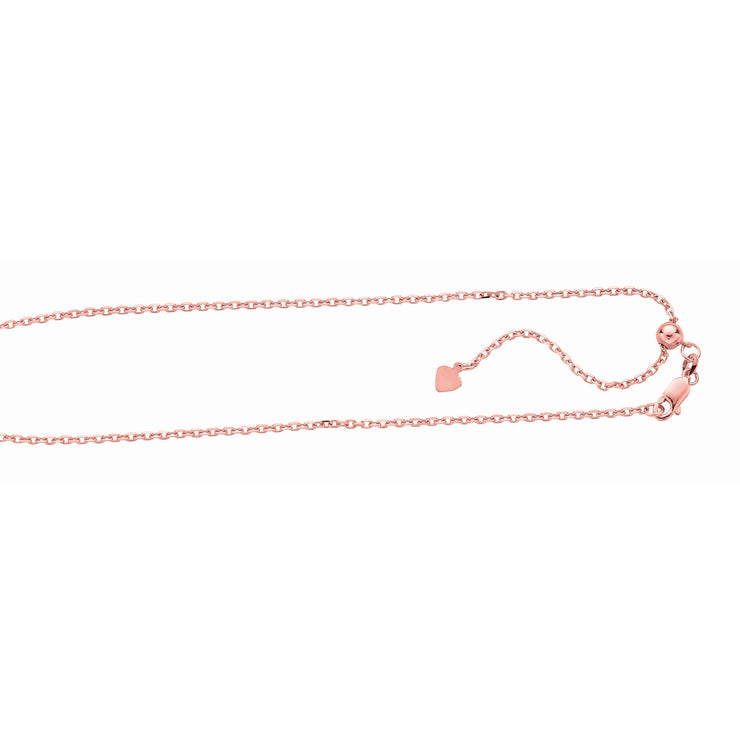 Silver 1.8mm Adjustable Rose Cable Chain