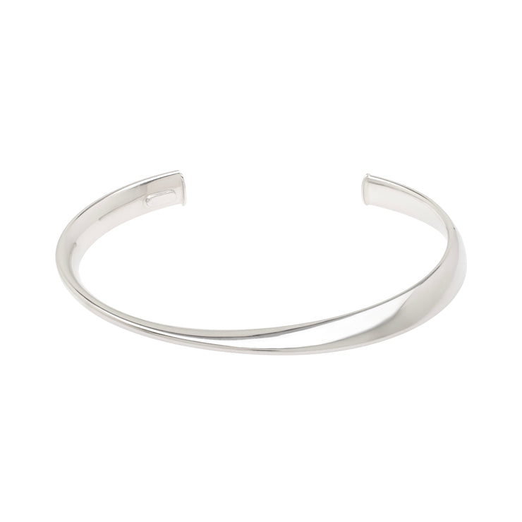 Silver Sculpted Cuff Bangle