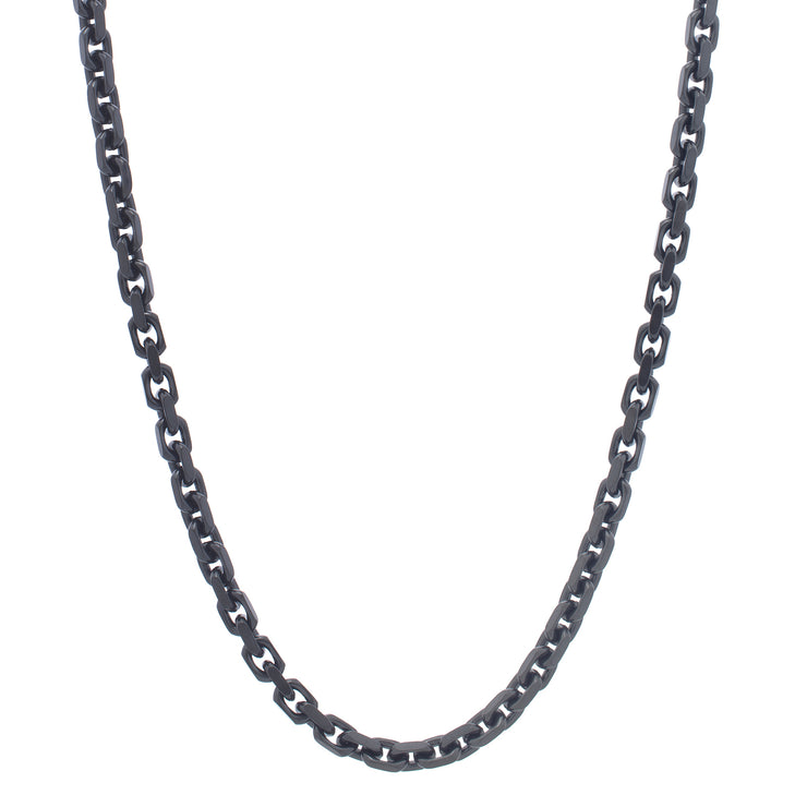 Black Silver Oval Link Chain