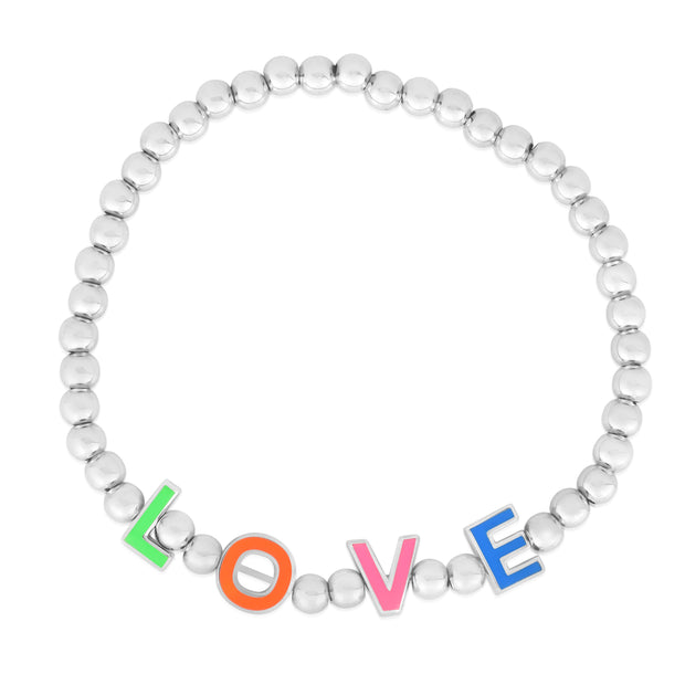 Silver Love Stretch Bracelet