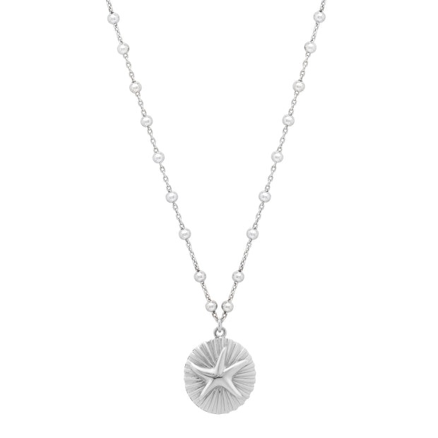 Silver Starfish Medallion Necklace