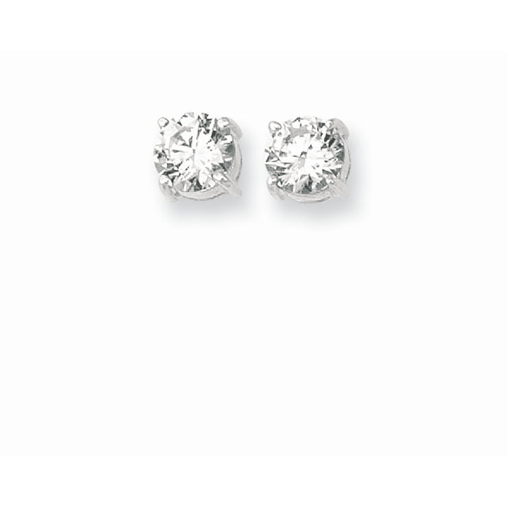 Silver 7MM CZ Earring