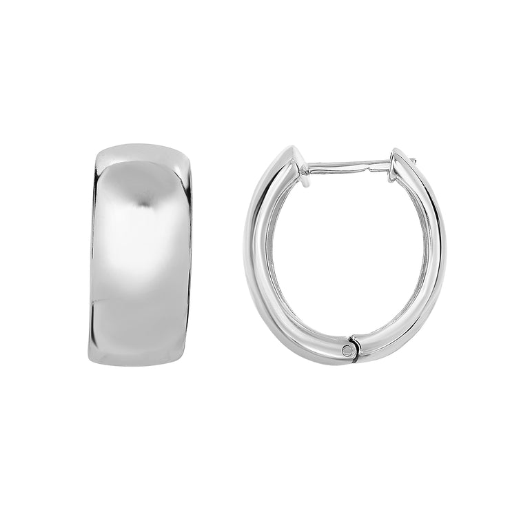 Silver 18x10mm Huggie Earring