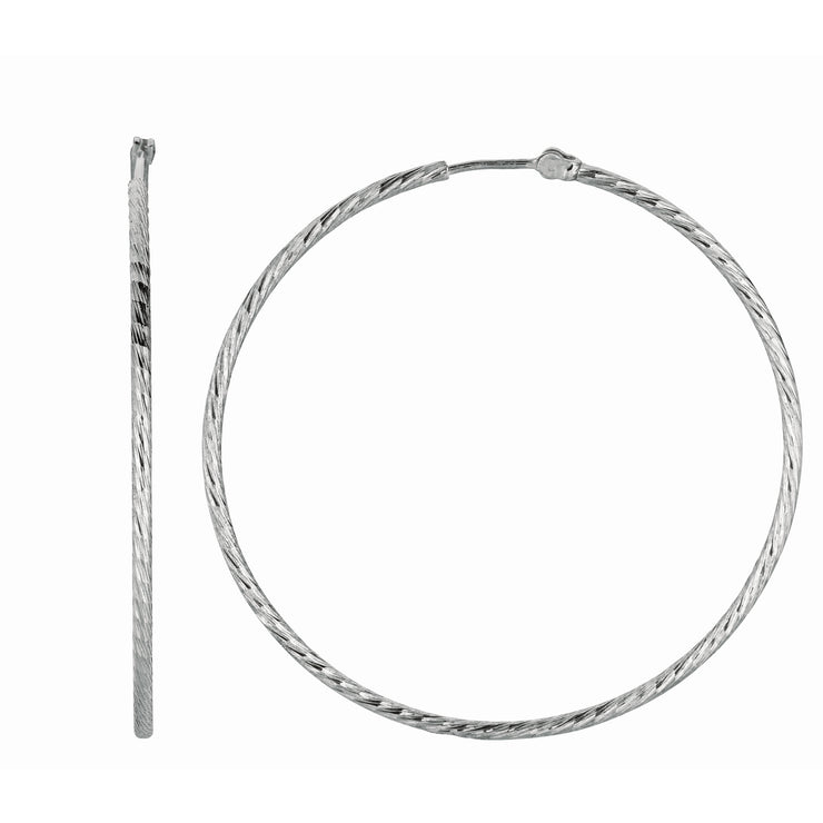 Silver 1.5x4.5mm Endless Hoop Earring